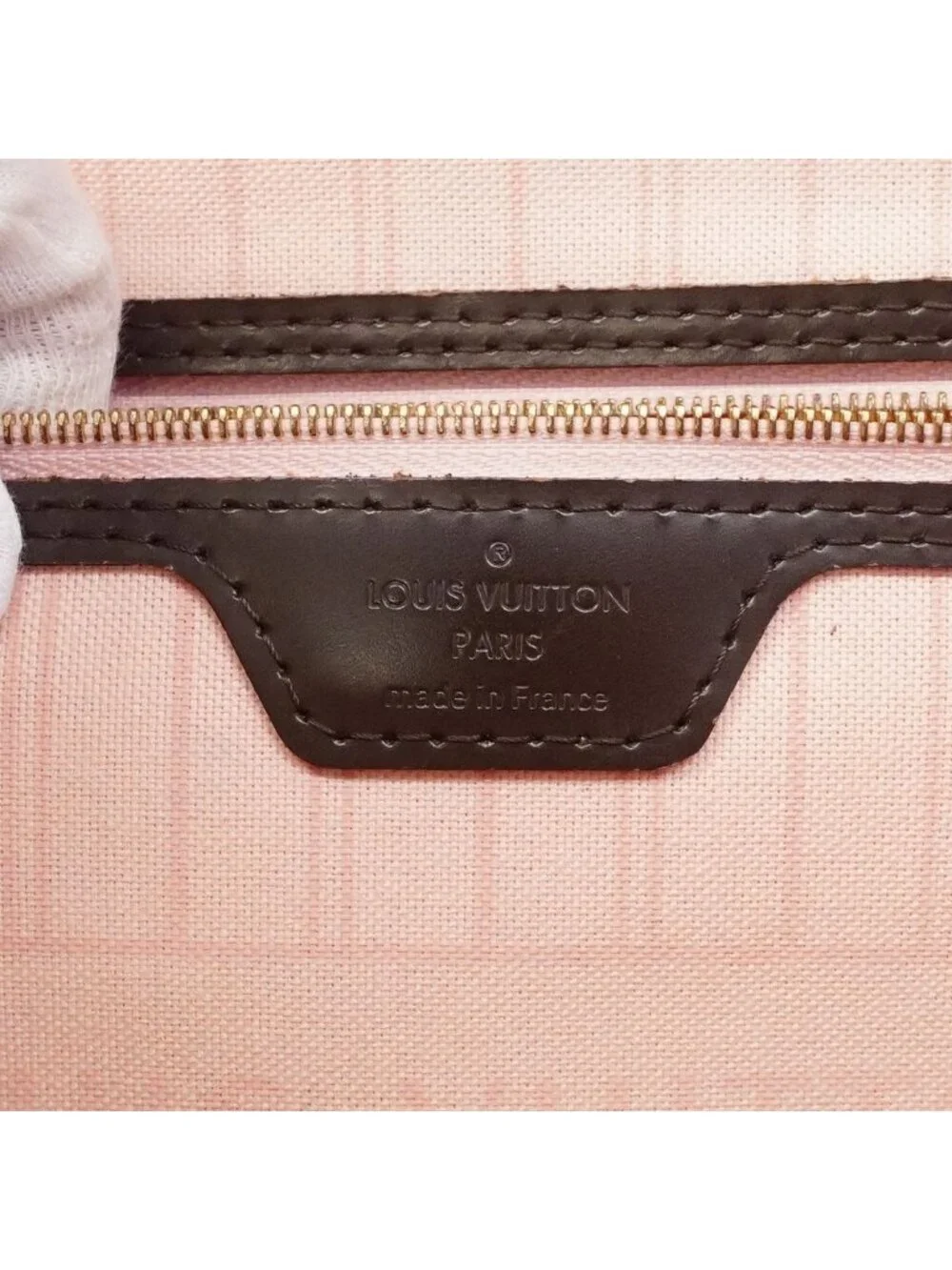 Louis Vuitton Tote Bag Damier Neverfull MM Rose Ballerine Ebene